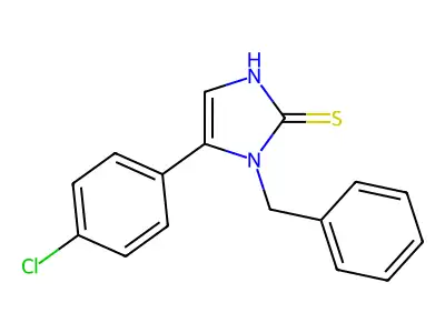 1-benzyl-5-(4-chlorophenyl)-1H-imidazole-2-thiol structure