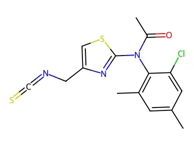 N-(2-chloro-4,6-dimethylphenyl)-N-[4-(isothiocyanatomethyl)-1,3-thiazol-2-yl]acetamide structure
