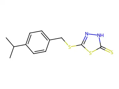 5-({[4-(Propan-2-yl)phenyl]methyl}sulfanyl)-1,3,4-thiadiazole-2-thiol structure