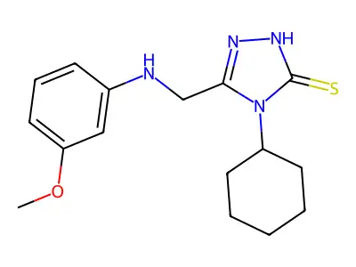 4-cyclohexyl-5-{[(3-methoxyphenyl)amino]methyl}-4H-1,2,4-triazole-3-thiol structure