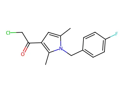 2-chloro-1-{1-[(4-fluorophenyl)methyl]-2,5-dimethyl-1H-pyrrol-3-yl}ethan-1-one structure