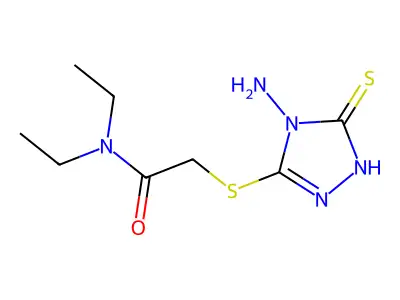 2-[(4-amino-5-mercapto-4H-1,2,4-triazol-3-yl)thio]-N,N-diethylacetamide structure