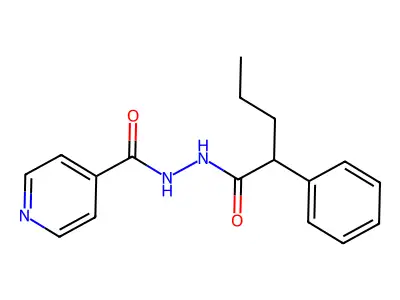 N'-(2-phenylpentanoyl)pyridine-4-carbohydrazide structure