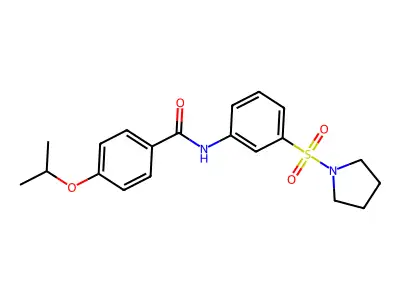 4-propan-2-yloxy-N-(3-pyrrolidin-1-ylsulfonylphenyl)benzamide structure