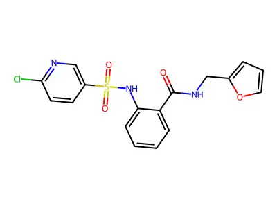 2-(6-chloropyridine-3-sulfonamido)-N-[(furan-2-yl)methyl]benzamide structure