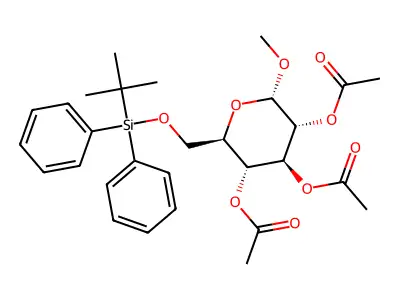 Methyl 2,3,4-tri-O-acetyl-6-O-tert-butyldiphenylsilyl-A-D-glucopyranoside structure