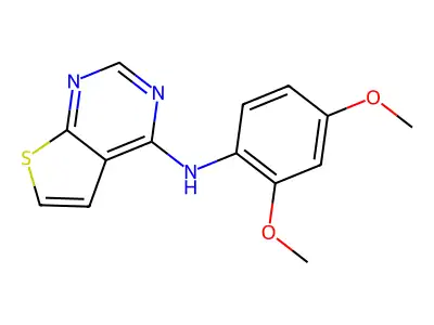 N-(2,4-dimethoxyphenyl)thieno[2,3-d]pyrimidin-4-amine structure
