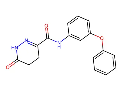 6-oxo-N-(3-phenoxyphenyl)-4,5-dihydro-1H-pyridazine-3-carboxamide structure