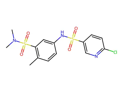 6-chloro-N-[3-(dimethylsulfamoyl)-4-methylphenyl]pyridine-3-sulfonamide structure