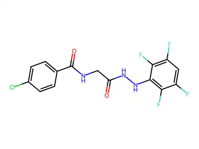 4-chloro-N-[2-oxo-2-[2-(2,3,5,6-tetrafluorophenyl)hydrazinyl]ethyl]benzamide structure