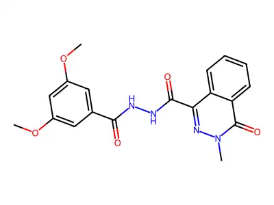 N'-(3,5-dimethoxybenzoyl)-3-methyl-4-oxophthalazine-1-carbohydrazide structure