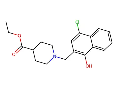 Ethyl 1-[(4-chloro-1-hydroxynaphthalen-2-yl)methyl]piperidine-4-carboxylate structure