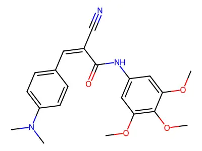 2-cyano-3-[4-(dimethylamino)phenyl]-N-(3,4,5-trimethoxyphenyl)prop-2-enamide structure