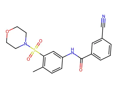 3-cyano-N-(4-methyl-3-morpholin-4-ylsulfonylphenyl)benzamide structure
