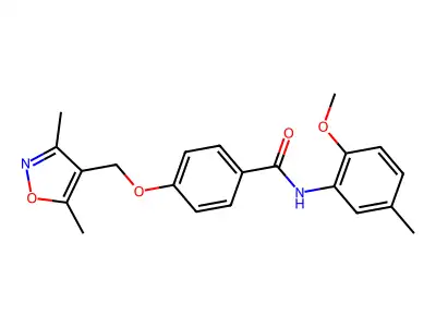 4-[(3,5-dimethyl-1,2-oxazol-4-yl)methoxy]-N-(2-methoxy-5-methylphenyl)benzamide structure