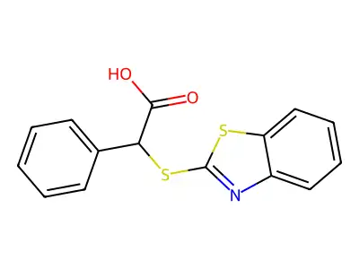 2-(1,3-Benzothiazol-2-ylsulfanyl)-2-phenylacetic acid structure