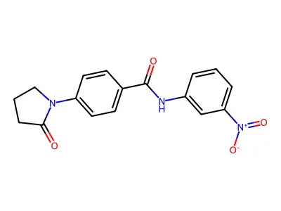 N-(3-nitrophenyl)-4-(2-oxopyrrolidin-1-yl)benzamide structure