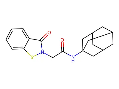 N-(1-adamantyl)-2-(3-oxo-1,2-benzothiazol-2-yl)acetamide structure
