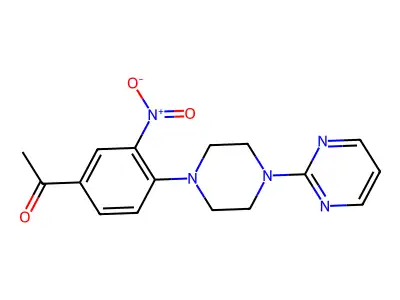 1-[3-Nitro-4-(4-pyrimidin-2-ylpiperazin-1-yl)phenyl]ethanone structure