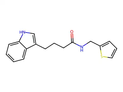 4-(1H-indol-3-yl)-N-(thiophen-2-ylmethyl)butanamide structure
