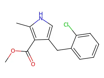 methyl 4-[(2-chlorophenyl)methyl]-2-methyl-1H-pyrrole-3-carboxylate structure