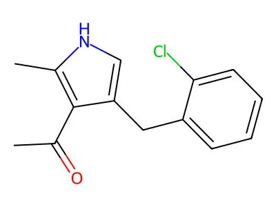 1-(4-(2-chlorobenzyl)-2-methyl-1H-pyrrol-3-yl)ethanone structure