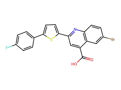 6-bromo-2-[5-(4-fluorophenyl)thiophen-2-yl]quinoline-4-carboxylic Acid structure
