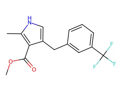 methyl 2-methyl-4-{[3-(trifluoromethyl)phenyl]methyl}-1H-pyrrole-3-carboxylate structure