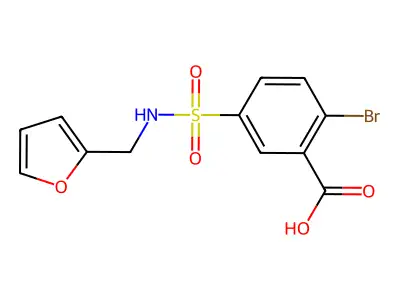 2-Bromo-5-[(furan-2-ylmethyl)sulfamoyl]benzoic acid structure
