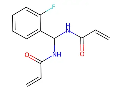 N,N'-[(2-fluorophenyl)methanediyl]bisprop-2-enamide structure