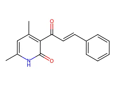 4,6-dimethyl-3-(3-phenylprop-2-enoyl)-1H-pyridin-2-one structure