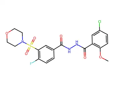 N'-(5-chloro-2-methoxybenzoyl)-4-fluoro-3-morpholin-4-ylsulfonylbenzohydrazide structure