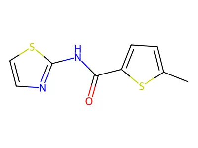 5-methyl-N-(1,3-thiazol-2-yl)thiophene-2-carboxamide structure
