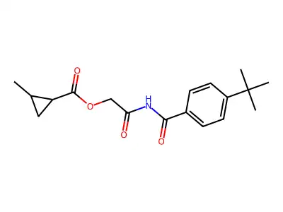 [2-[(4-Tert-butylbenzoyl)amino]-2-oxoethyl] 2-methylcyclopropane-1-carboxylate structure