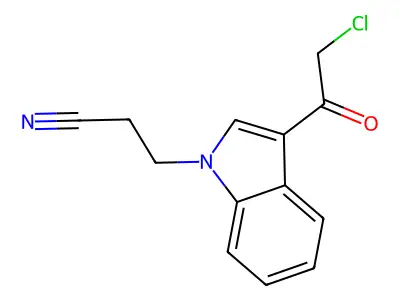 3-[3-(2-chloroacetyl)-1H-indol-1-yl]propanenitrile structure