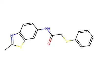 N-(2-methyl-1,3-benzothiazol-6-yl)-2-phenylsulfanylacetamide structure