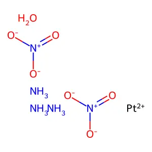 Platinum(2+), triammineaqua-, (SP-4-2)-, dinitrate structure