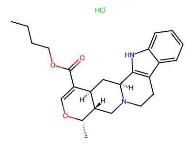 Oxayohimban-16-carboxylic acid, 16,17-didehydro-19-methyl-, butyl ester, monohydrochloride, (19-alpha)- structure