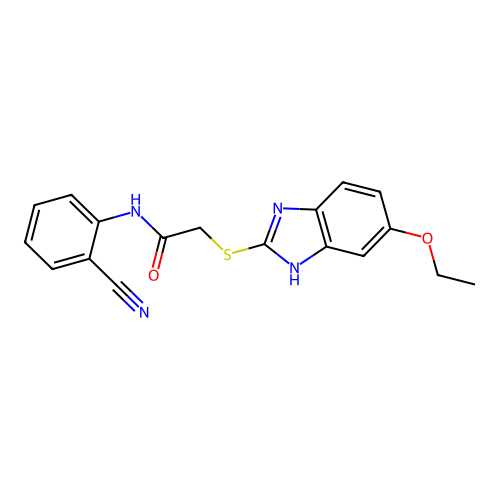 N-(2-cyanophenyl)-2-[(5-ethoxy-1H-benzimidazol-2-yl)sulfanyl]acetamide structure