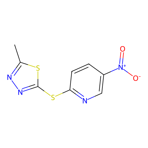 2-[(5-Methyl-1,3,4-thiadiazol-2-yl)sulfanyl]-5-nitropyridine structure