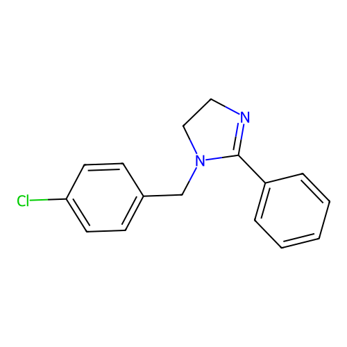 1-[(4-Chlorophenyl)methyl]-2-phenyl-4,5-dihydroimidazole structure