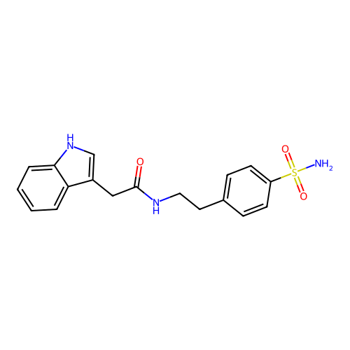 2-(1H-indol-3-yl)-N-[2-(4-sulfamoylphenyl)ethyl]acetamide structure