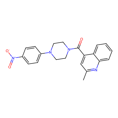 2-Methyl-4-[4-(4-nitrophenyl)piperazine-1-carbonyl]quinoline structure