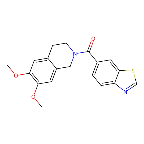 benzo[d]thiazol-6-yl(6,7-dimethoxy-3,4-dihydroisoquinolin-2(1H)-yl)methanone structure