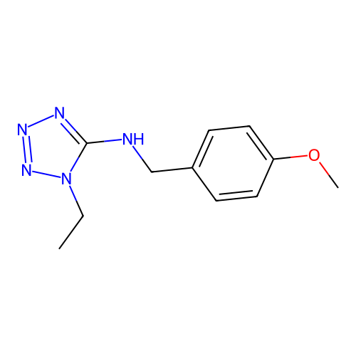 1-ethyl-N-(4-methoxybenzyl)-1H-tetrazol-5-amine structure