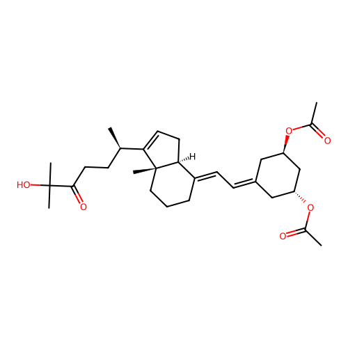 (6R)-6-[(3aS,7E,7aS)-7-[2-[(3R,5R)-3,5-Bis(acetyloxy)cyclohexylidene]ethylidene]-3a,4,5,6,7,7a-hexahydro-3a-methyl-1H-inden-3-yl]-2-hydroxy-2-methyl-3-heptanone structure