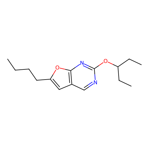 6-Butyl-2-(1-ethylpropoxy)furo[2,3-d]pyrimidine structure