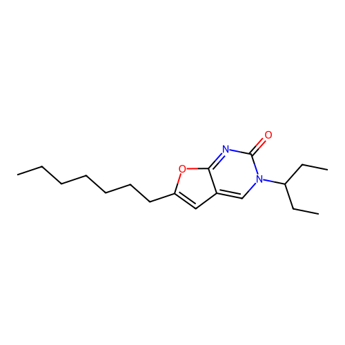 3-(1-Ethylpropyl)-6-heptyl-furo[2,3-d]pyrimidin-2-one structure