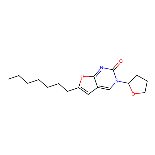 6-Heptyl-3-tetrahydrofuran-2-yl-furo[2,3-d]pyrimidin-2-one structure