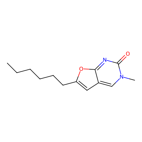 6-Hexyl-3-methyl-furo[2,3-d]pyrimidin-2-one structure